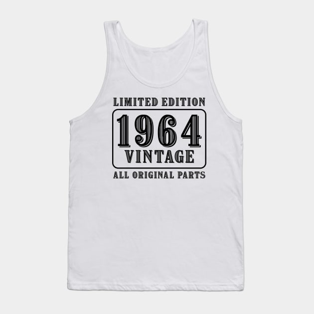 All original parts vintage 1964 limited edition birthday Tank Top by colorsplash